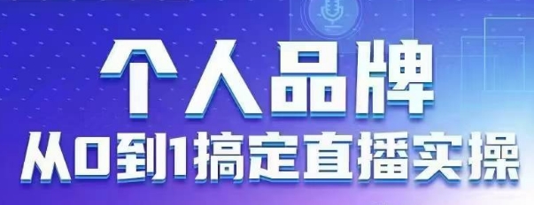 个人品牌:从0到1搞定直播实操,用直播为你的个人品牌赋能,六大实操板块,放大个人影响力