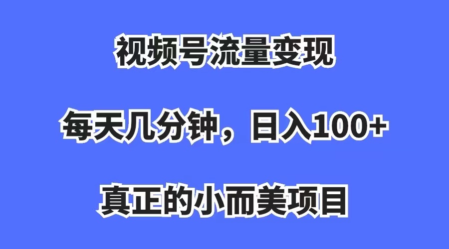 视频号流量变现，每天几分钟，收入100+，真正的小而美项目-自荐云信息速递