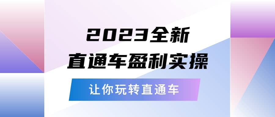 2023全新直通车·盈利实操：从底层，策略到搭建，让你玩转直通车-自荐云信息速递