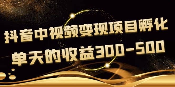 黄岛主《抖音中视频变现项目孵化》单天的收益300-500 操作简单粗暴-自荐云信息速递