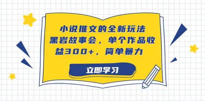 小说推文的全新玩法，黑岩故事会，单个作品收益300+，简单暴力-自荐云信息速递
