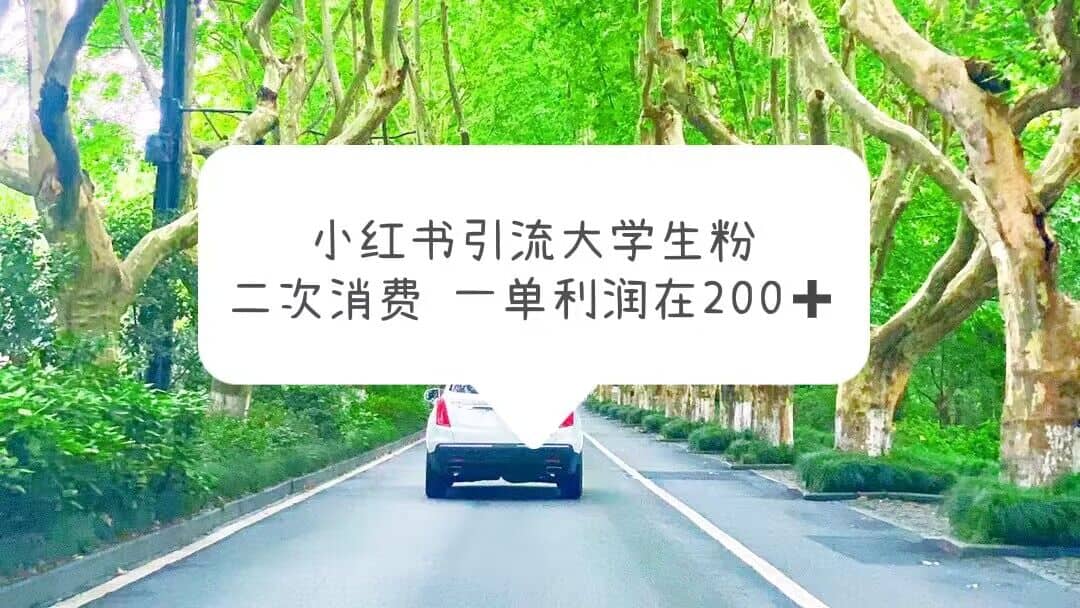 小红书引流大学生粉,变现项目,一单利润在200+(教程+资源)-自荐云信息速递