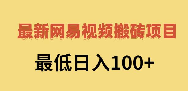 2022网易视频搬砖赚钱，日收益120（视频教程+文档）-自荐云信息速递