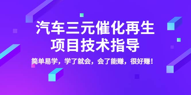 汽车三元催化再生项目技术指导，简单易学，学了就会，会了能赚，很好赚！-自荐云信息速递