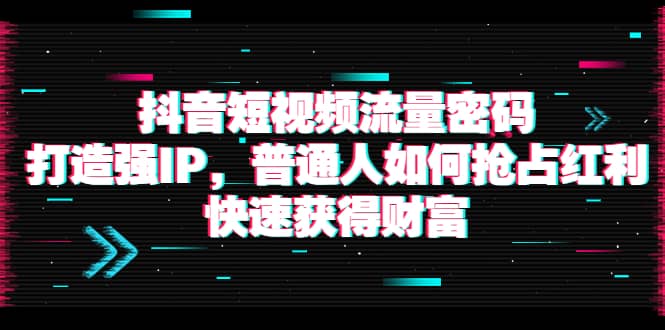 抖音短视频流量密码：打造强IP，普通人如何抢占红利，快速获得财富-自荐云信息速递