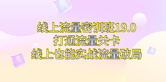 线上流量密训班19.0，打通流量关卡，线上也能实战流量破局-自荐云信息速递