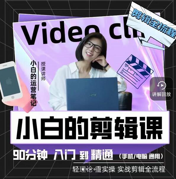 小白的运营笔记·短视频美感剪辑课,用最简单直接的方式,学会短视频剪辑-自荐云信息速递