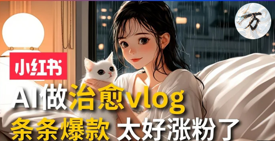 AI治愈系vlog动画视频，小红书7天 涨粉破千，商单报价1500+，0成本制作，日入2000+，有手就会 -自荐云信息速递