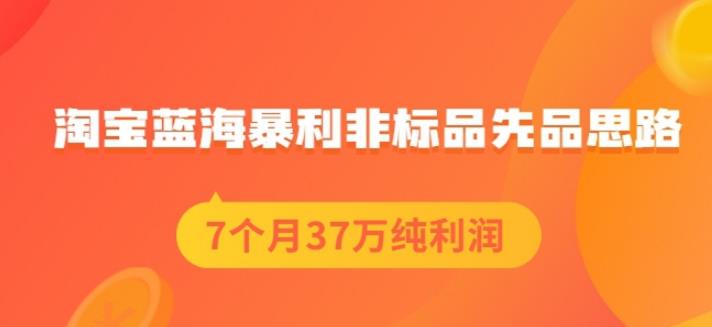 盗坤淘宝蓝海暴利非标品先品思路，7个月37万纯利润，压箱干货分享！【付费文章】-自荐云信息速递