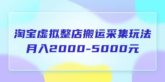 淘宝虚拟整店搬运采集玩法分享课：月入2000-5000元（5节课）-自荐云信息速递