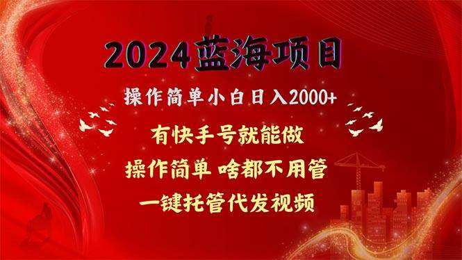 2024蓝海项目，网盘拉新，操作简单小白日入2000+，一键托管代发视频，…-自荐云信息速递
