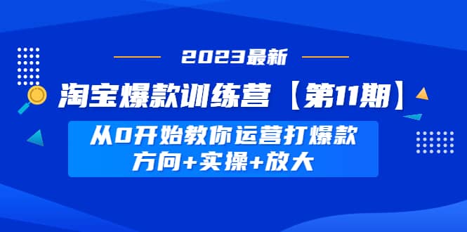 淘宝爆款训练营【第11期】 从0开始教你运营打爆款，方向+实操+放大-自荐云信息速递