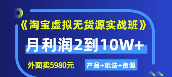 程哥《淘宝虚拟无货源实战班》线上第四期:月利润2到10W+(产品+玩法+资源)