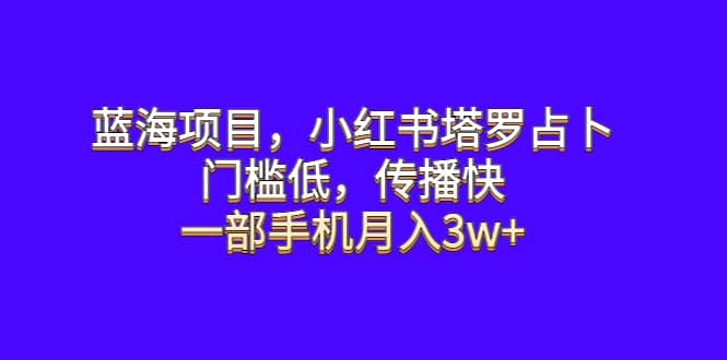 蓝海项目，小红书塔罗占卜，门槛低，传播快，一部手机月入3w+-自荐云信息速递