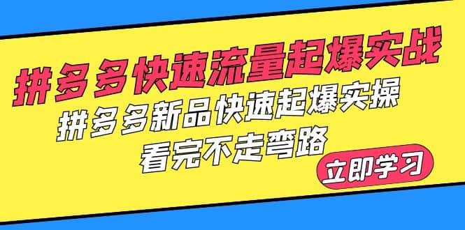 拼多多-快速流量起爆实战，拼多多新品快速起爆实操，看完不走弯路-自荐云信息速递
