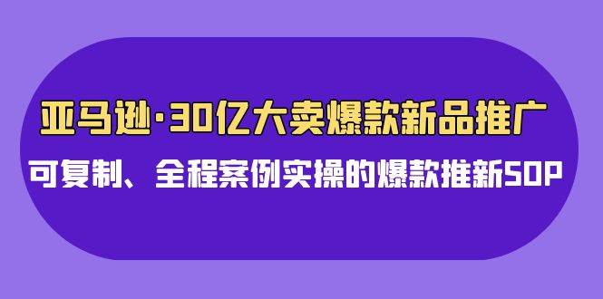 亚马逊30亿·大卖爆款新品推广，可复制、全程案例实操的爆款推新SOP-自荐云信息速递