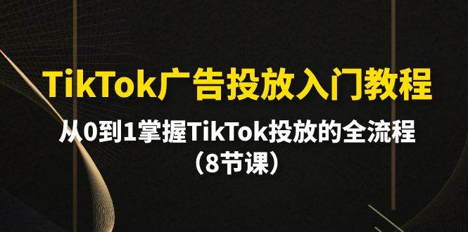 TikTok广告投放入门教程，从0到1掌握TikTok投放的全流程（8节课）-自荐云信息速递