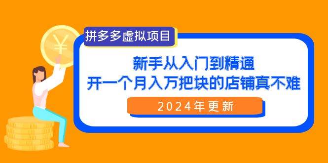 拼多多虚拟项目：入门到精通，开一个月入万把块的店铺 真不难（24年更新）-自荐云信息速递