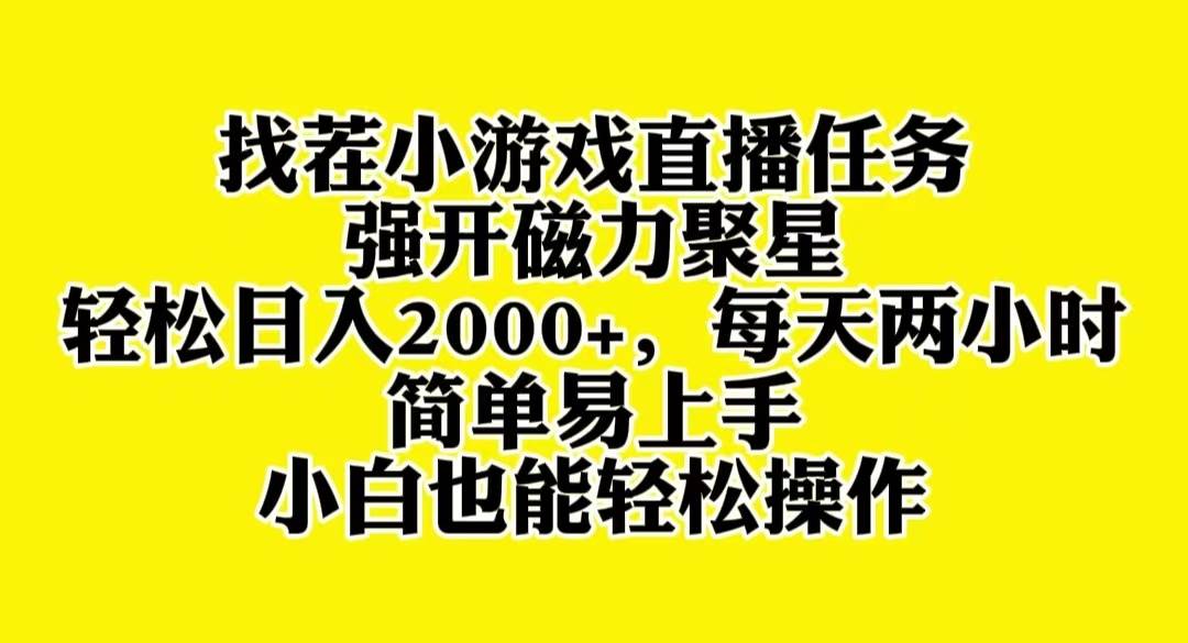 找茬小游戏直播,强开磁力聚星,轻松日入2000+,小白也能轻松上手-自荐云信息速递