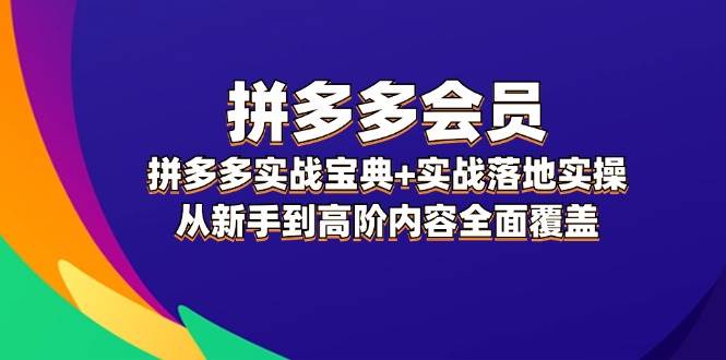 拼多多 会员，拼多多实战宝典+实战落地实操，从新手到高阶内容全面覆盖-自荐云信息速递