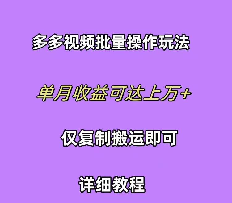 拼多多视频带货快速过爆款选品教程 每天轻轻松松赚取三位数佣金 小白必…-自荐云信息速递
