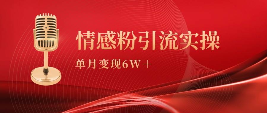 单月变现6w+，情感粉引流变现实操课-自荐云信息速递