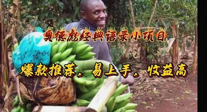 奥德彪经典语录小项目，爆款推荐，易上手，收益高-自荐云信息速递