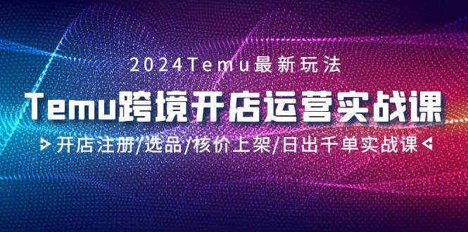 2024Temu跨境开店运营实战课，开店注册/选品/核价上架/日出千单实战课-自荐云信息速递