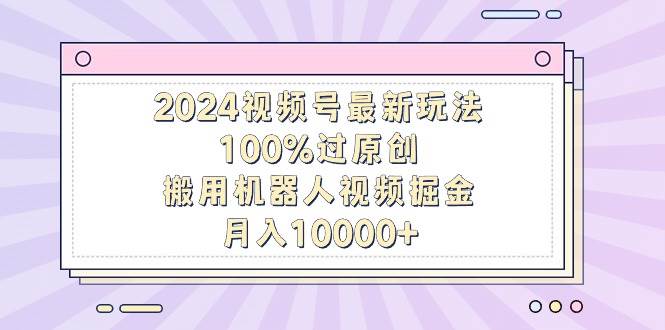2024视频号最新玩法，100%过原创，搬用机器人视频掘金，月入10000+-自荐云信息速递