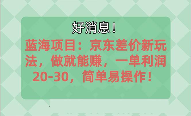 越早知道越能赚到钱的蓝海项目：京东大平台操作，一单利润20-30，简单...-自荐云信息速递