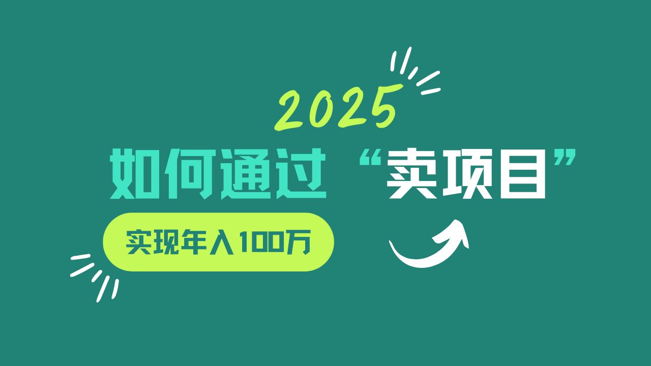 2025年如何通过“卖项目”实现年入100w-自荐云信息速递