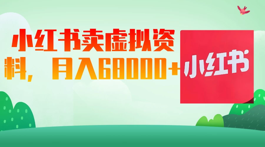 小红书虚拟资料，月入68000（已证实）-自荐云信息速递