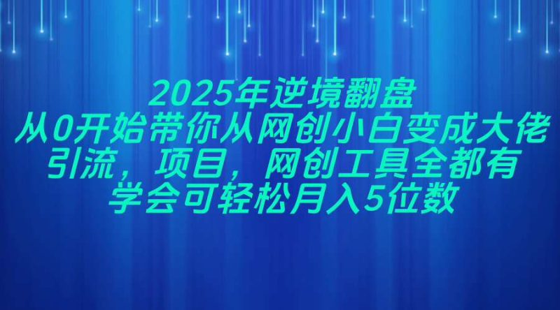 2025年逆境翻盘，从0开始带你从网创小白变成大佬，引流，项目，网创工…-自荐云信息速递
