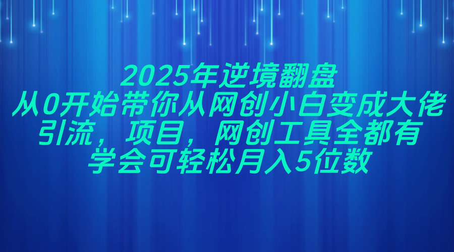 2025年逆境翻盘，从0开始带你从网创小白变成大佬，引流，项目，网创工…-自荐云信息速递