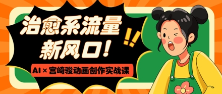 治愈系流量新风口，AI+宫崎骏动画创作实战课，从0到1打造爆款视频-自荐云信息速递